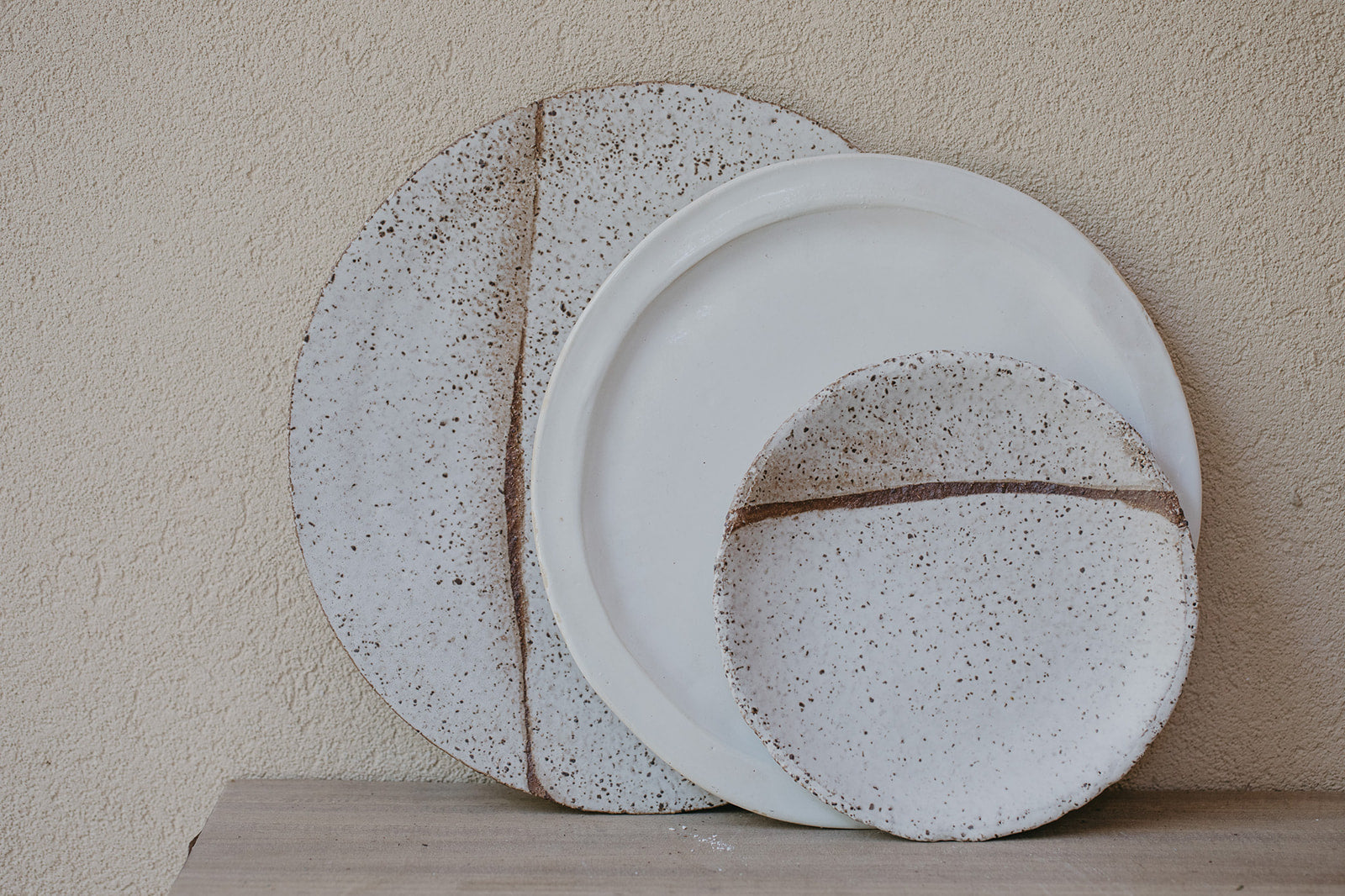 2 Wild Clay Stripe first course Plates