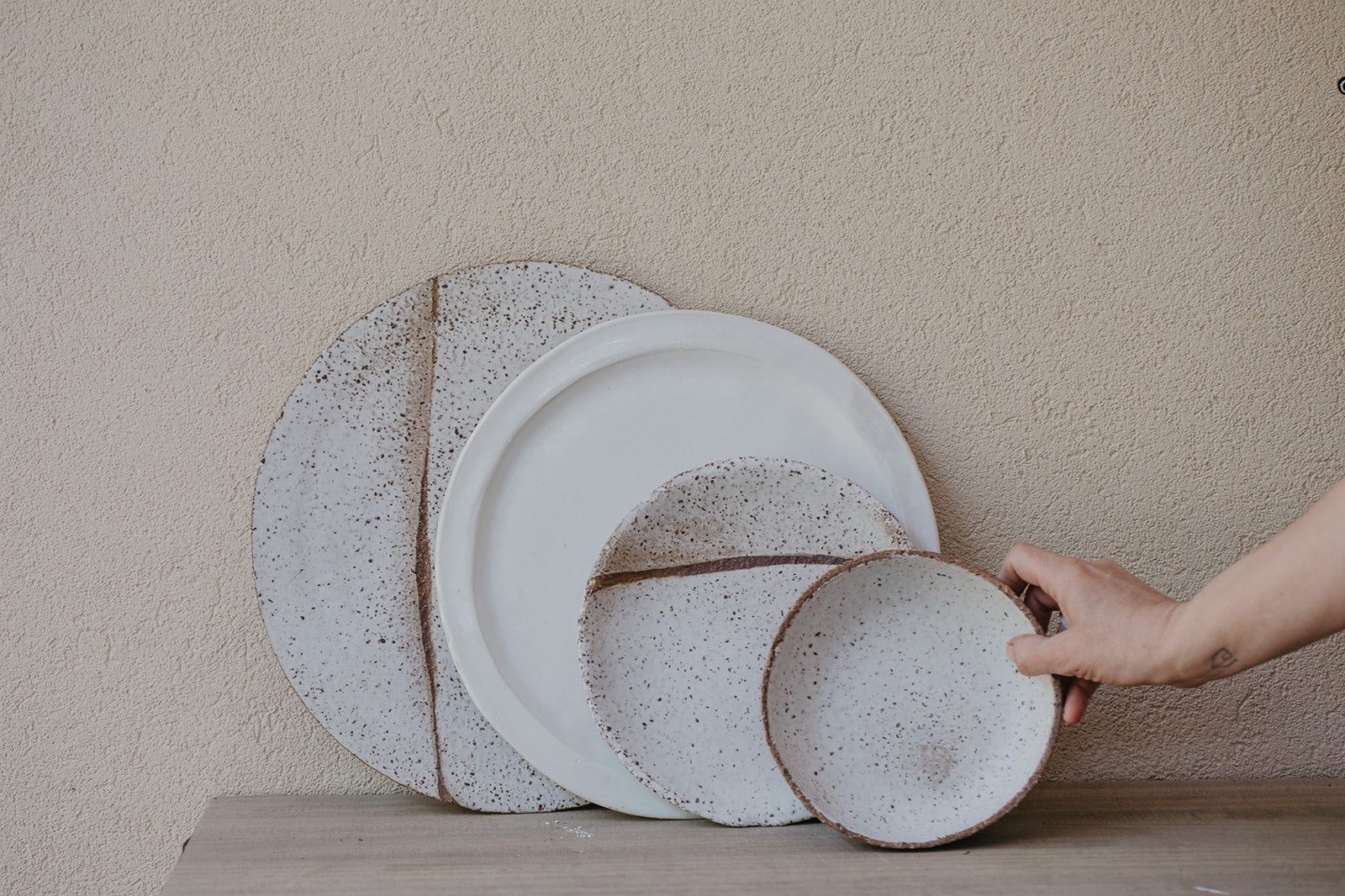 2 Wild Clay Stripe first course Plates