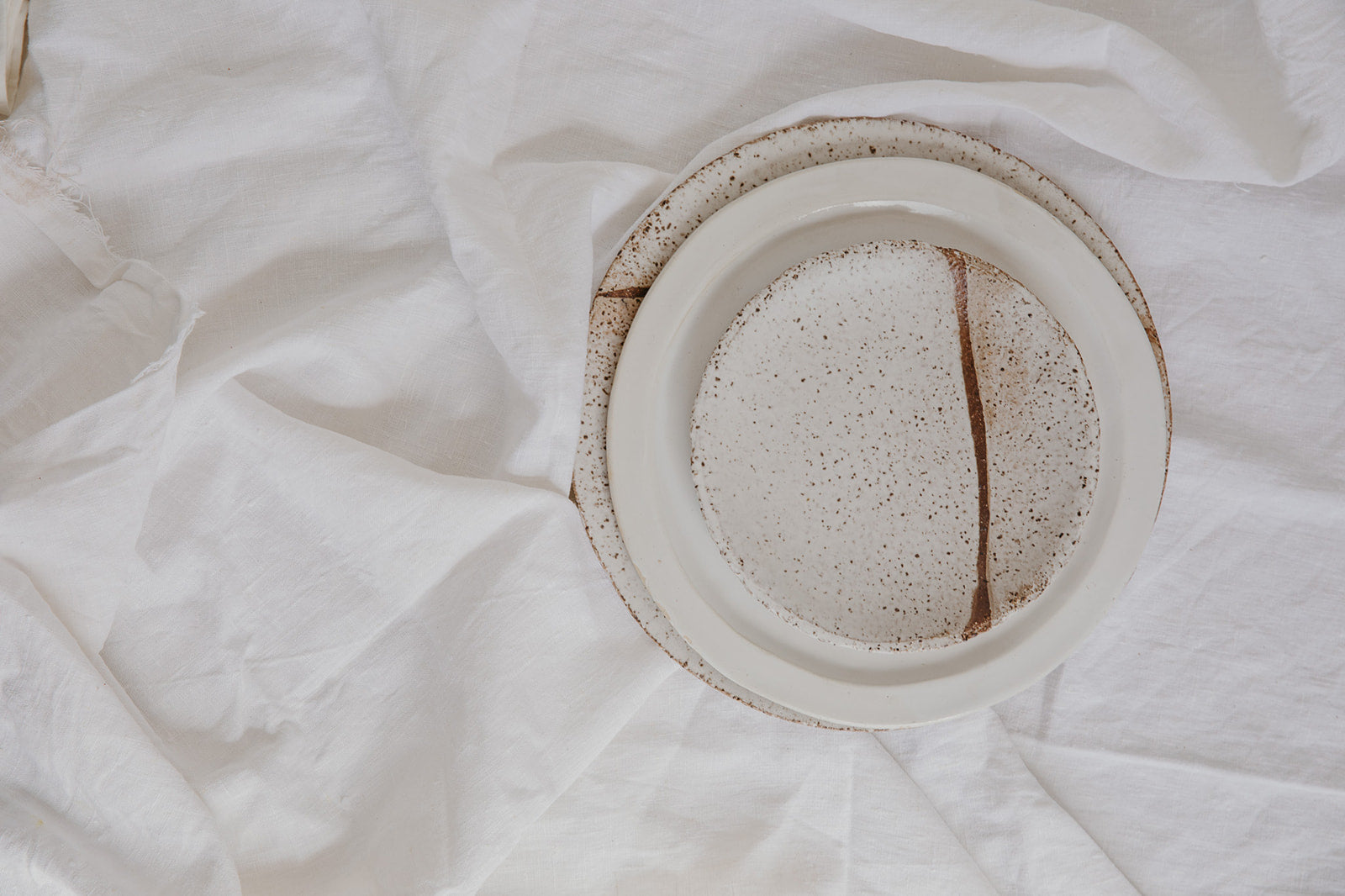 2 Wild Clay Stripe first course Plates