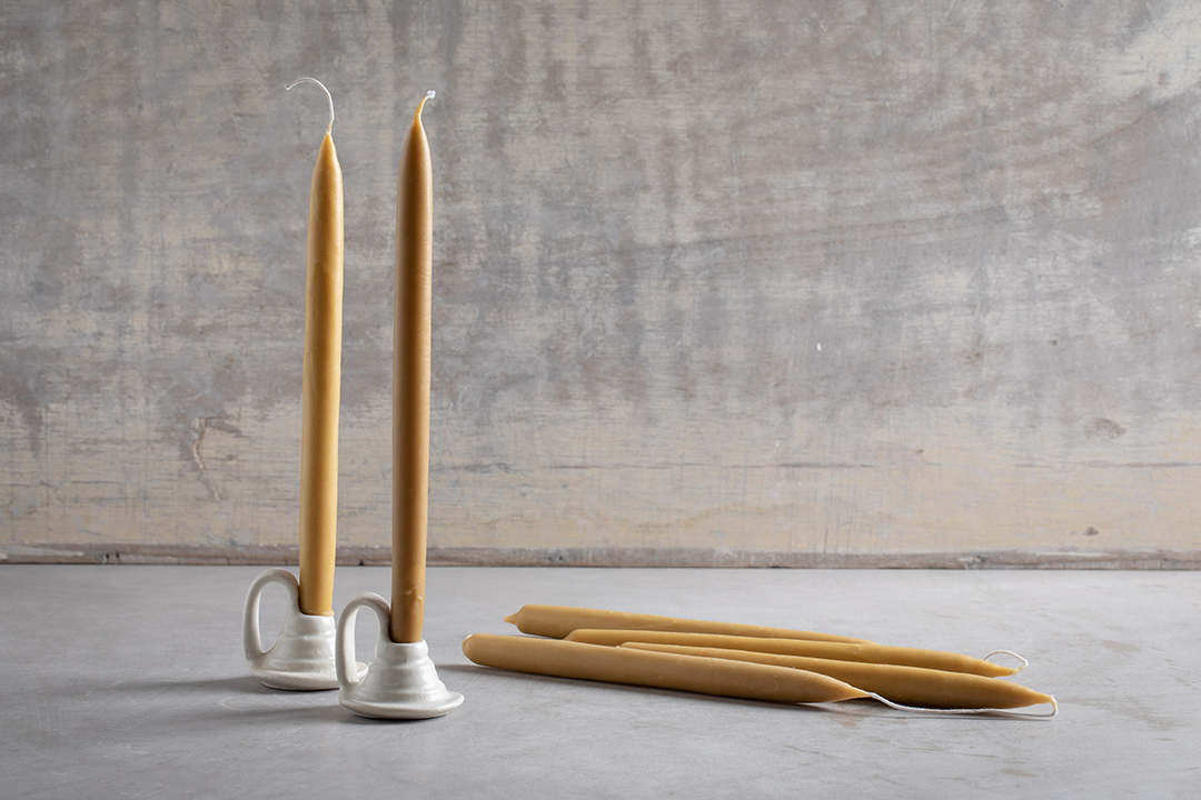 A set of Shabbat Candles & holders