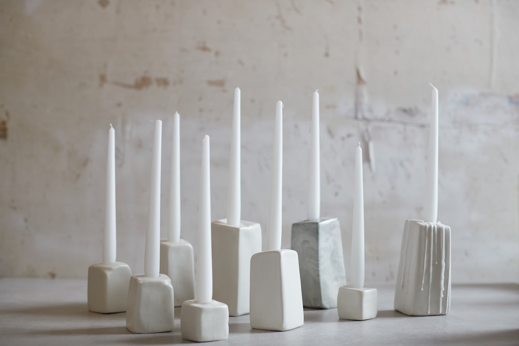 Modular Stone Hanukkiah